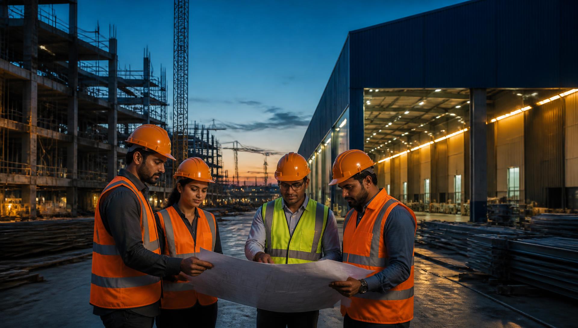 Gauri Enterprises supervisors and skilled workers coordinating on an industrial site
